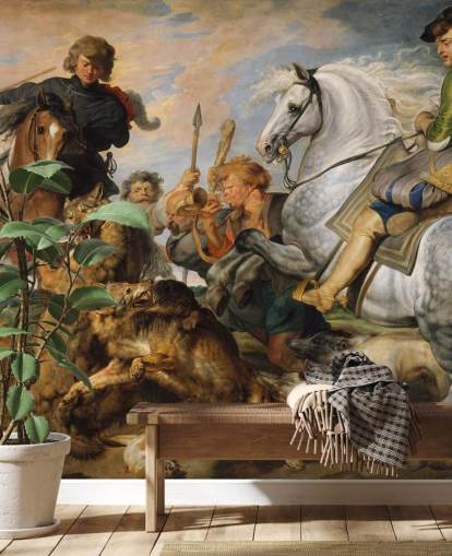 Peter Paul Rubensin taide-seinämaalaus nimeltä Wolf and Fox Hunt makuuhuoneisiin ja olohuoneisiin Peter Paul Rubensin taide-seinämaalaus nimeltä Wolf and Fox Hunt makuuhuoneisiin ja olohuoneisiin