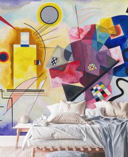 kunstvægmaleri kaldet Yellow-Red-Blue af Wassily Kandinsky til hjem, kontorer og virksomheder kunstvægmaleri kaldet Yellow-Red-Blue af Wassily Kandinsky til hjem, kontorer og virksomheder