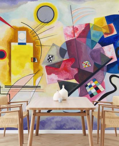 mural de pared de bellas artes llamado Yellow-Red-Blue de Wassily Kandinsky para hogares, oficinas y negocios mural de pared de bellas artes llamado Yellow-Red-Blue de Wassily Kandinsky para hogares, oficinas y negocios
