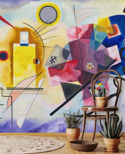 mural de parede de belas artes chamado Yellow-Red-Blue de Wassily Kandinsky para residências, escritórios e empresas