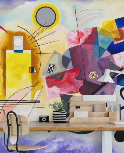 mural de pared de bellas artes llamado Yellow-Red-Blue de Wassily Kandinsky para hogares, oficinas y negocios