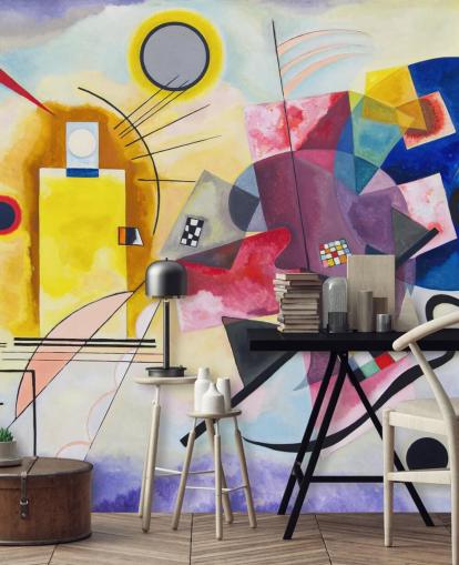 fine art muurschildering genaamd Yellow-Red-Blue van Wassily Kandinsky voor huizen, kantoren en bedrijven