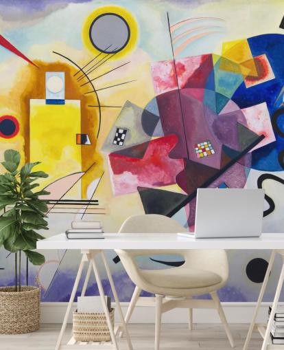 konstväggmålning kallad Yellow-Red-Blue av Wassily Kandinsky för hem, kontor och företag konstväggmålning kallad Yellow-Red-Blue av Wassily Kandinsky för hem, kontor och företag