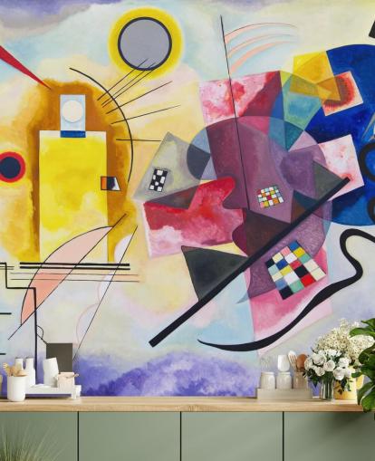 kunstveggmaleri kalt Yellow-Red-Blue av Wassily Kandinsky for hjem, kontorer og bedrifter kunstveggmaleri kalt Yellow-Red-Blue av Wassily Kandinsky for hjem, kontorer og bedrifter