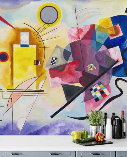 kunstvægmaleri kaldet Yellow-Red-Blue af Wassily Kandinsky til hjem, kontorer og virksomheder kunstvægmaleri kaldet Yellow-Red-Blue af Wassily Kandinsky til hjem, kontorer og virksomheder