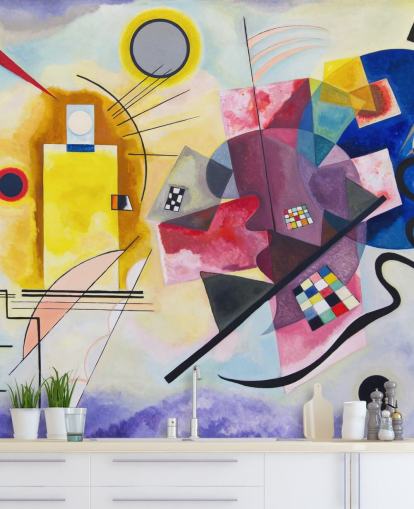 mural de pared de bellas artes llamado Yellow-Red-Blue de Wassily Kandinsky para hogares, oficinas y negocios mural de pared de bellas artes llamado Yellow-Red-Blue de Wassily Kandinsky para hogares, oficinas y negocios