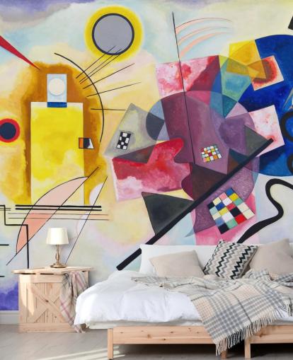 mural de pared de bellas artes llamado Yellow-Red-Blue de Wassily Kandinsky para hogares, oficinas y negocios mural de pared de bellas artes llamado Yellow-Red-Blue de Wassily Kandinsky para hogares, oficinas y negocios