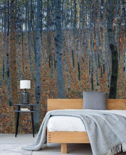 mural de papel de parede de belas artes chamado Beech Grove de Gustav Klimt para quartos, salas de estar e escritórios mural de papel de parede de belas artes chamado Beech Grove de Gustav Klimt para quartos, salas de estar e escritórios