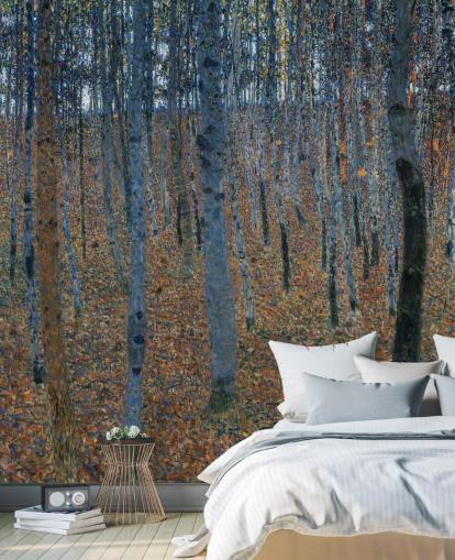 fine art behangmuurschildering genaamd Beech Grove van Gustav Klimt voor slaapkamers, woonkamers en kantoren fine art behangmuurschildering genaamd Beech Grove van Gustav Klimt voor slaapkamers, woonkamers en kantoren