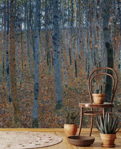 Kunsttapete namens Beech Grove von Gustav Klimt für Schlafzimmer, Wohnzimmer und Büros