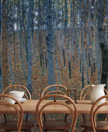 carta da parati fine art chiamata Beech Grove di Gustav Klimt per camere da letto, salotti e uffici