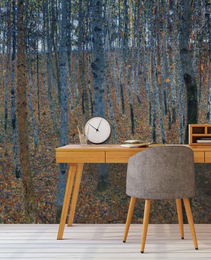 kunsttapet veggmaleri kalt Beech Grove av Gustav Klimt for soverom, stuer og kontorer kunsttapet veggmaleri kalt Beech Grove av Gustav Klimt for soverom, stuer og kontorer