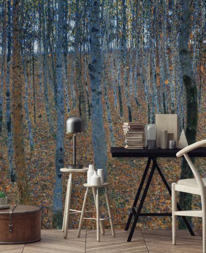 kunsttapet vægmaleri kaldet Beech Grove af Gustav Klimt til soveværelser, stuer og kontorer