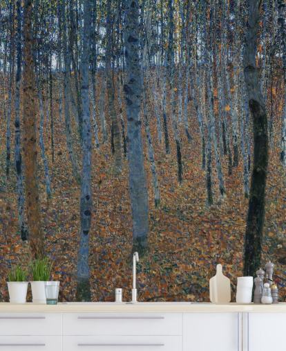 fine art wallpaper mural called Beech Grove by Gustav Klimt for bedrooms, living rooms and offices fine art wallpaper mural called Beech Grove by Gustav Klimt for bedrooms, living rooms and offices