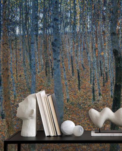 fine art wallpaper mural called Beech Grove by Gustav Klimt for bedrooms, living rooms and offices