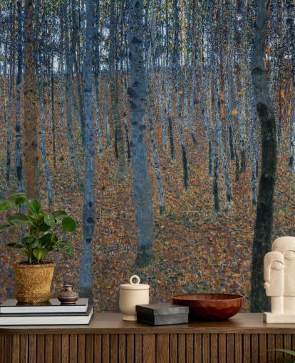 papier peint mural d'art appelé Beech Grove par Gustav Klimt pour les chambres, les salons et les bureaux