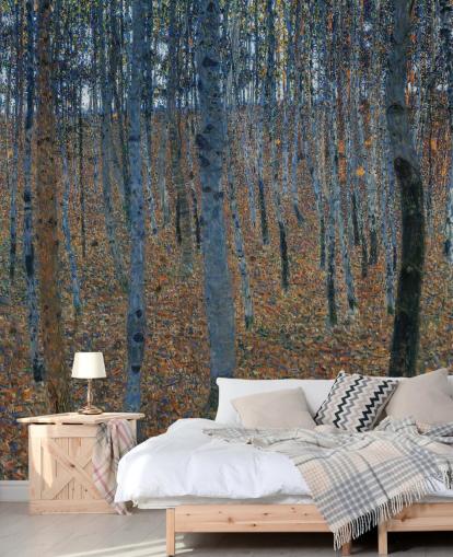 fine art wallpaper mural called Beech Grove by Gustav Klimt for bedrooms, living rooms and offices fine art wallpaper mural called Beech Grove by Gustav Klimt for bedrooms, living rooms and offices