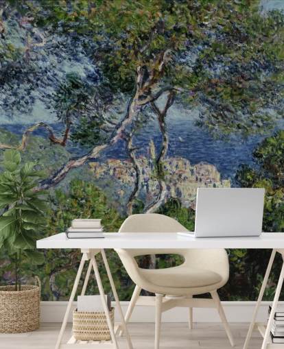 fine art wallpaper mural called Bordighera by Claude Monet for living rooms, bedrooms and offices