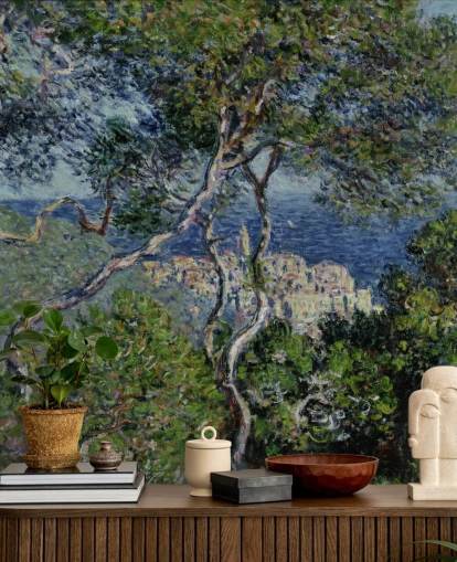 fine art behangmuurschildering genaamd Bordighera van Claude Monet voor woonkamers, slaapkamers en kantoren fine art behangmuurschildering genaamd Bordighera van Claude Monet voor woonkamers, slaapkamers en kantoren