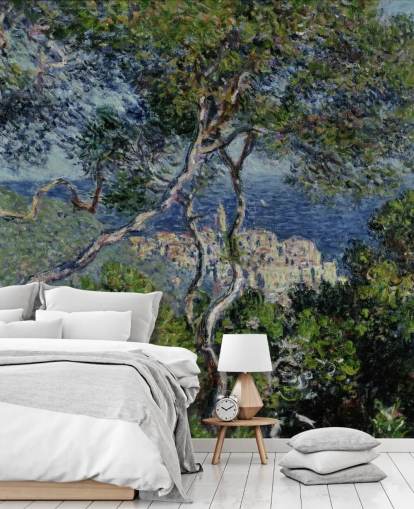 fine art wallpaper mural called Bordighera by Claude Monet for living rooms, bedrooms and offices fine art wallpaper mural called Bordighera by Claude Monet for living rooms, bedrooms and offices