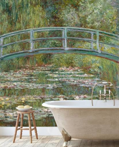 kunstvægmaleri kaldet Bridge over a Pond of Water Lilies af Monet til stuer og soveværelser kunstvægmaleri kaldet Bridge over a Pond of Water Lilies af Monet til stuer og soveværelser