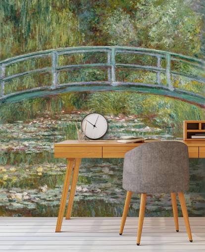 murale d'arte chiamato Bridge over a Pond of Water Lilies di Monet per salotti e camere da letto murale d'arte chiamato Bridge over a Pond of Water Lilies di Monet per salotti e camere da letto