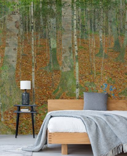Kunsttapete namens The Birch Wood von Claude Monet für Schlafzimmer, Wohnzimmer und Büros