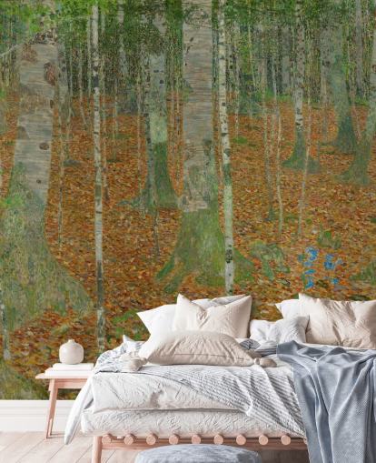 kunstvægmaleri kaldet The Birch Wood af Claude Monet til soveværelser, stuer og kontorer kunstvægmaleri kaldet The Birch Wood af Claude Monet til soveværelser, stuer og kontorer