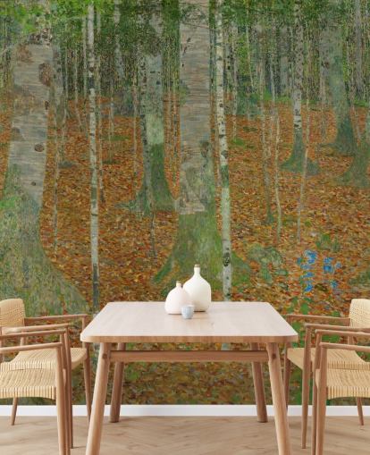 Claude Monetin taide-seinämaalaus nimeltä The Birch Wood makuuhuoneisiin, olohuoneisiin ja toimistoihin