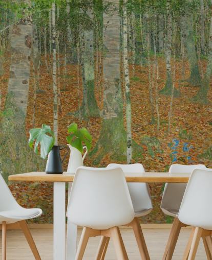 kunstmuurschildering genaamd The Birch Wood van Claude Monet voor slaapkamers, woonkamers en kantoren kunstmuurschildering genaamd The Birch Wood van Claude Monet voor slaapkamers, woonkamers en kantoren