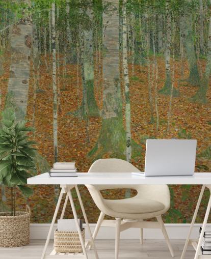 Kunsttapete namens The Birch Wood von Claude Monet für Schlafzimmer, Wohnzimmer und Büros