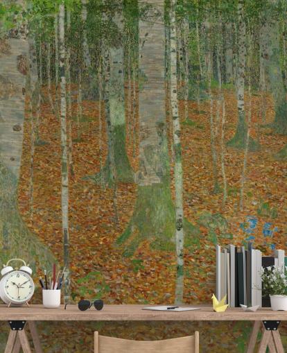 fine art wall mural called The Birch Wood by Claude Monet for bedrooms, living rooms and offices