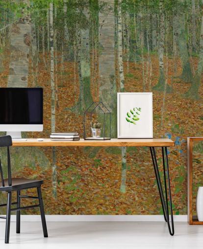mural de parede de belas artes chamado The Birch Wood de Claude Monet para quartos, salas de estar e escritórios mural de parede de belas artes chamado The Birch Wood de Claude Monet para quartos, salas de estar e escritórios