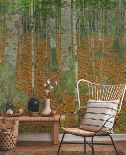 fine art wall mural called The Birch Wood by Claude Monet for bedrooms, living rooms and offices