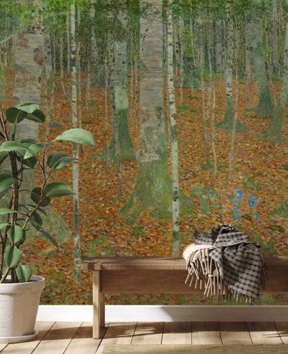 mural de pared de bellas artes llamado The Birch Wood de Claude Monet para dormitorios, salas de estar y oficinas