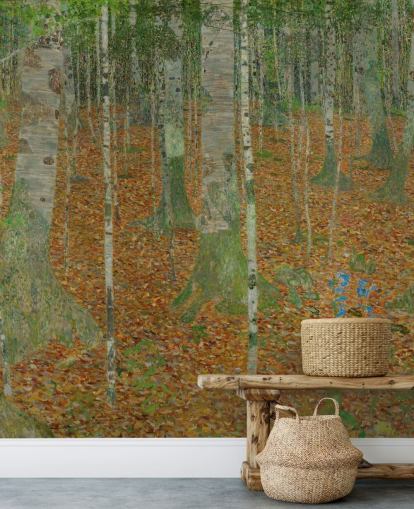 konstväggmålning kallad The Birch Wood av Claude Monet för sovrum, vardagsrum och kontor