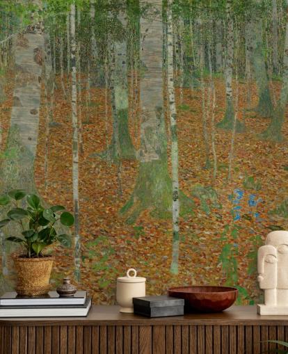 Claude Monetin taide-seinämaalaus nimeltä The Birch Wood makuuhuoneisiin, olohuoneisiin ja toimistoihin