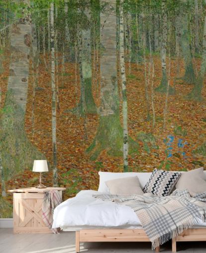 fine art wall mural called The Birch Wood by Claude Monet for bedrooms, living rooms and offices fine art wall mural called The Birch Wood by Claude Monet for bedrooms, living rooms and offices