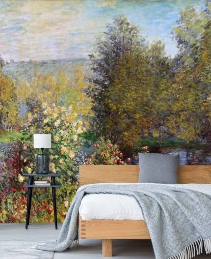 fine art wallpaper mural called Corner of the Garden at Montgeron by Claude Monet fine art wallpaper mural called Corner of the Garden at Montgeron by Claude Monet