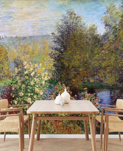 fine art wallpaper mural called Corner of the Garden at Montgeron by Claude Monet
