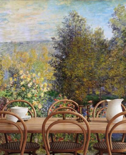 fine art wallpaper mural called Corner of the Garden at Montgeron by Claude Monet