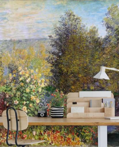 fine art wallpaper mural called Corner of the Garden at Montgeron by Claude Monet