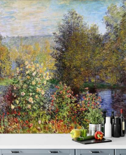 Claude Monet'n taide-taustakuvamaalaus nimeltä Corner of the Garden at Montgeron Claude Monet'n taide-taustakuvamaalaus nimeltä Corner of the Garden at Montgeron
