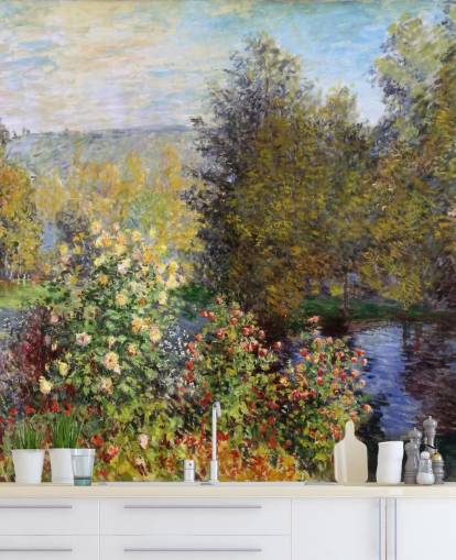 fine art wallpaper mural called Corner of the Garden at Montgeron by Claude Monet