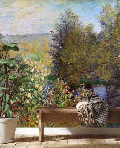 fine art wallpaper mural called Corner of the Garden at Montgeron by Claude Monet