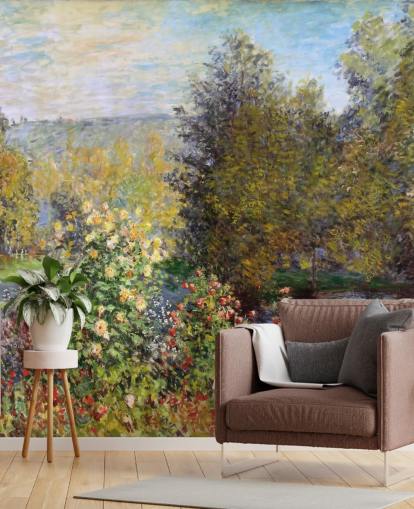 mural de papel pintado de bellas artes llamado Corner of the Garden at Montgeron de Claude Monet mural de papel pintado de bellas artes llamado Corner of the Garden at Montgeron de Claude Monet