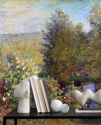 fine art wallpaper mural called Corner of the Garden at Montgeron by Claude Monet