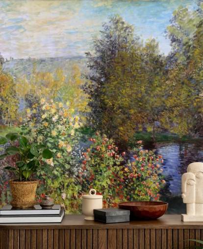 fine art wallpaper mural called Corner of the Garden at Montgeron by Claude Monet