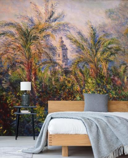 Claude Monet'n taidetaustakuvamaalaus nimeltä Garden in Bordighera makuuhuoneisiin ja oleskelutiloihin Claude Monet'n taidetaustakuvamaalaus nimeltä Garden in Bordighera makuuhuoneisiin ja oleskelutiloihin