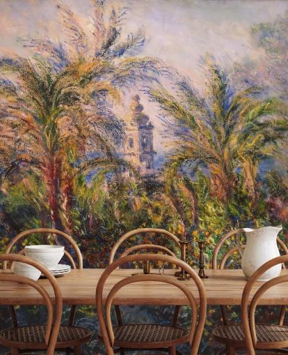 fine art wallpaper mural called Garden in Bordighera by Claude Monet for bedrooms and lounges fine art wallpaper mural called Garden in Bordighera by Claude Monet for bedrooms and lounges